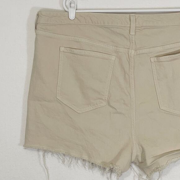 Torrid Button Fly Jean Short Womens Plus Size 22 Light Tan Frayed Hem Stretchy - Picture 4 of 8
